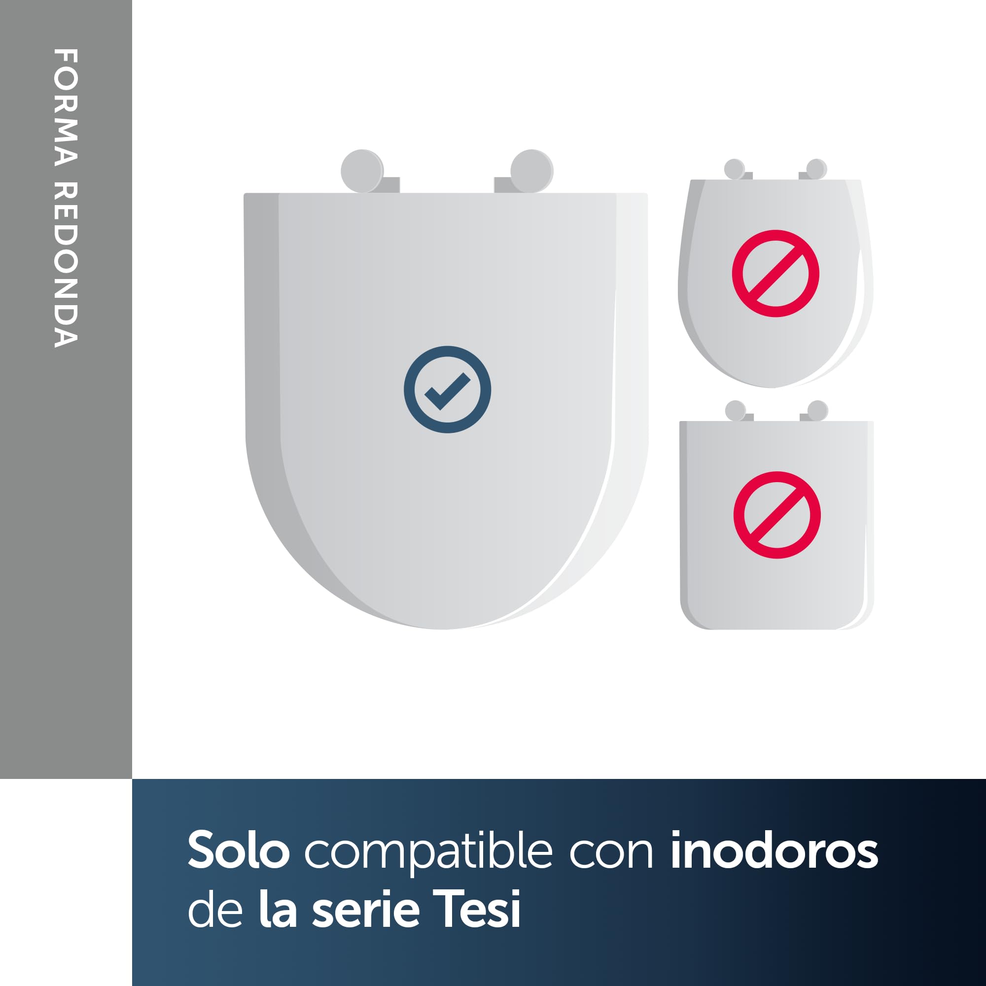 Ideal Standard Tesi Inodoro con asiento y tapa D, cierre suave y sistema de limpieza, Duroplástico resistente – Blanco (370x450x45 mm)