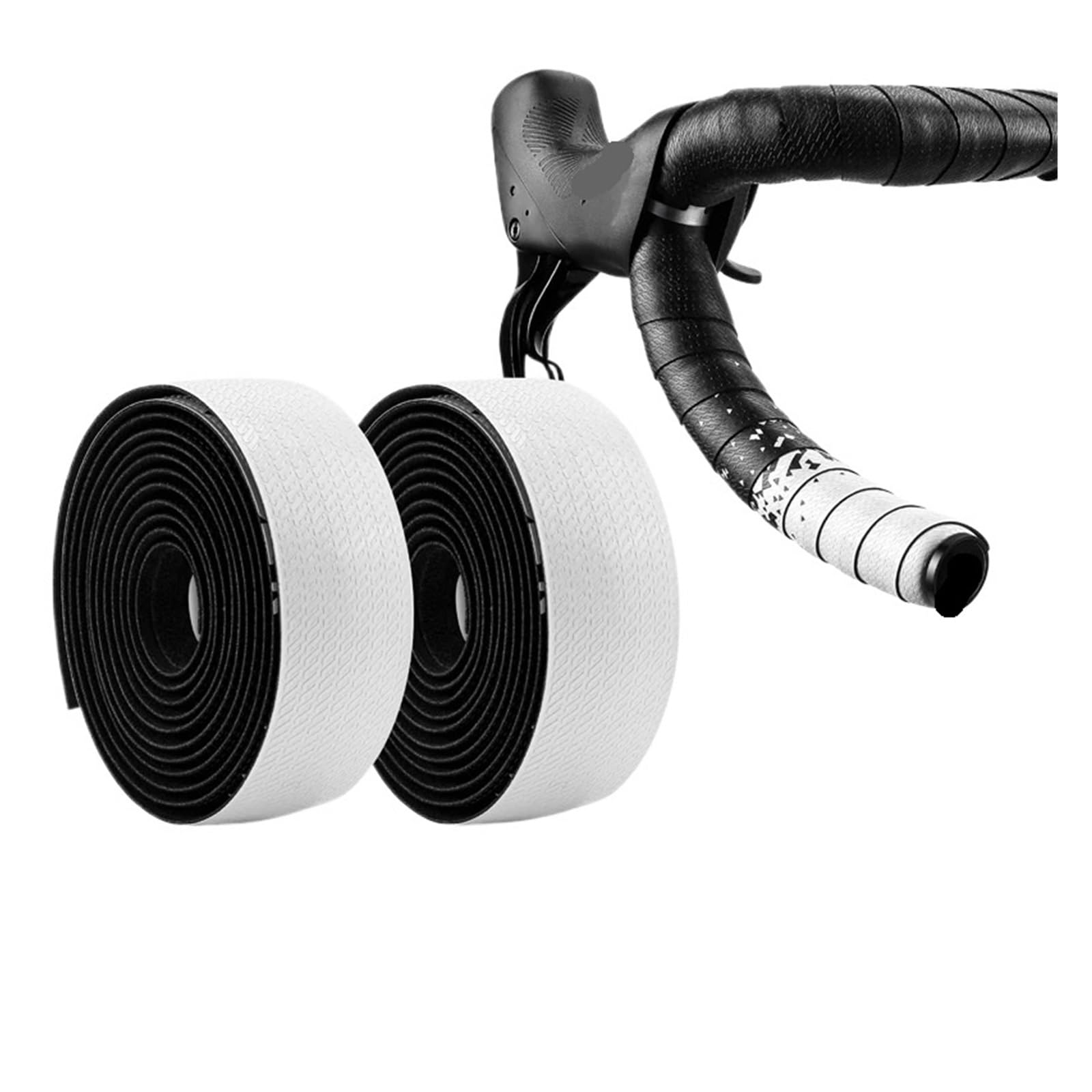 Nastro Manubrio Ammortizzante Nastro Manubrio Bici Da Strada In Colore Sfumato Antiscivolo, Assorbimento Degli Urti, Cinturino Per In EVA Resistente All'usura(Gradient Black White)