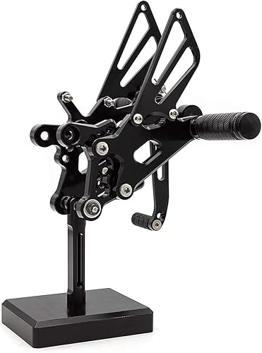 Miniatura 6 de Krace Estriberas delanteras para motocicleta, juego de estriberas traseras reposapiés, pedales de cambio de freno, totalmente ajustables, apto para