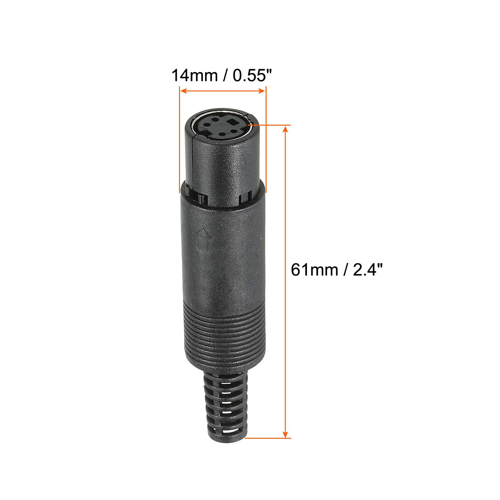 PATIKIL S-Video DIN Mini Female Socket 4 Pin Signal Transmission for TV DVD Player Pack of 5, Black, 61x14mm - Image 2