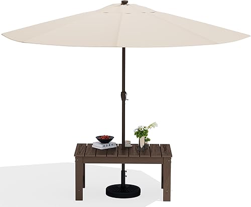 Vista 23 de SERWALL Mesa de Café para Exterior, Mesa de Patio de HDPE para Exteriores, Gris