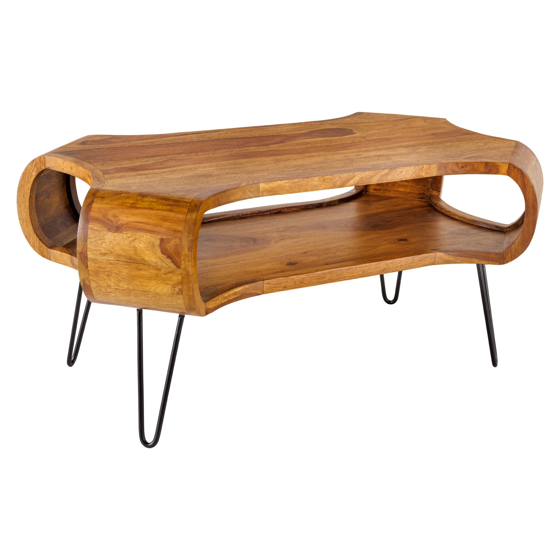 Riess Ambiente Design Couchtisch Organic Living 100cm Sheesham Stone Finish