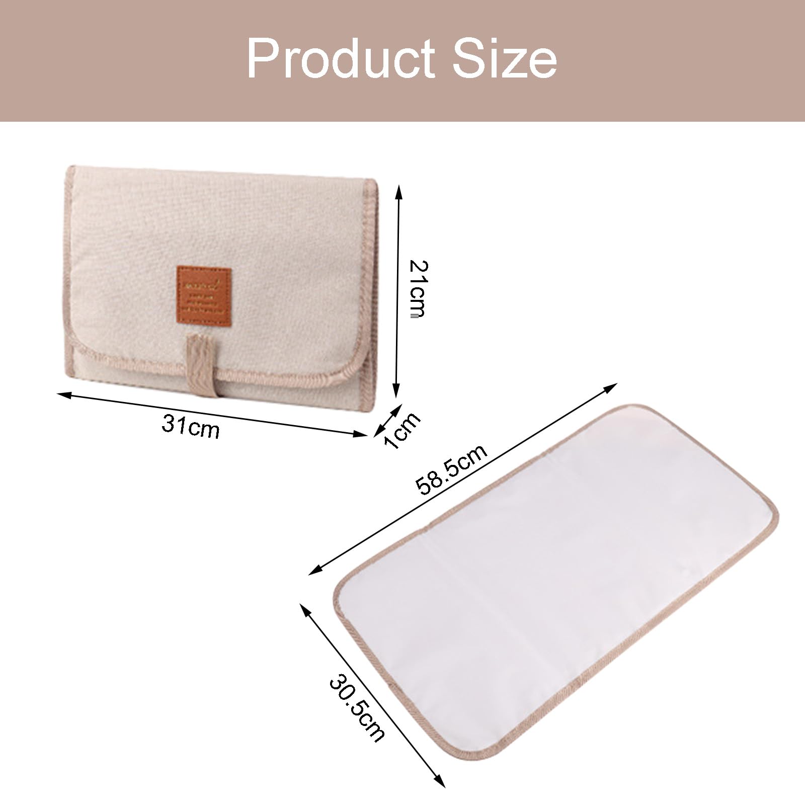 Portable Baby Changing Mat, Waterproof Foldable Diaper Pad for Travel & Home Use, Easy Wipe Clean Surface with Carry Handle - Image 2