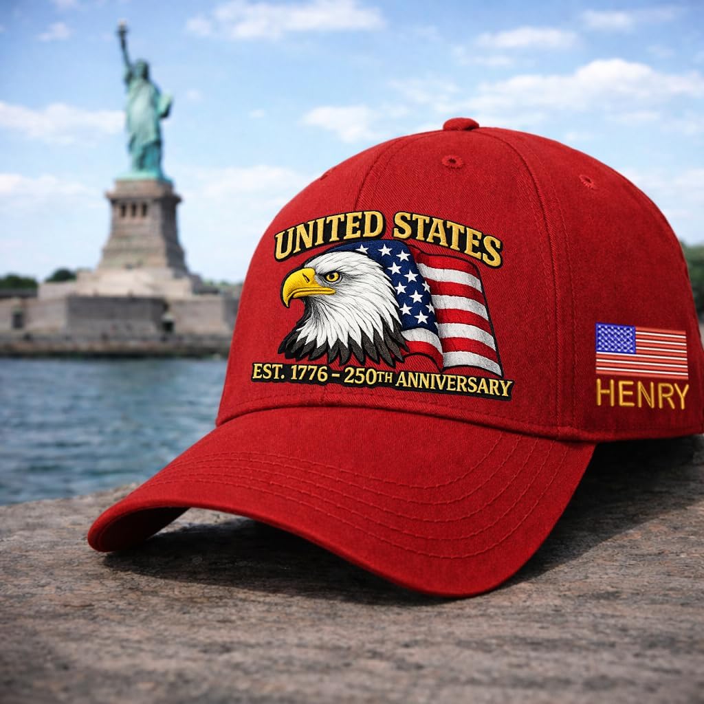 UrbanNEST Custom Embroidered United States 250th Anniversary Hat, 1776-2026 Hat, for Men, 250 Years Birthday - Image 2