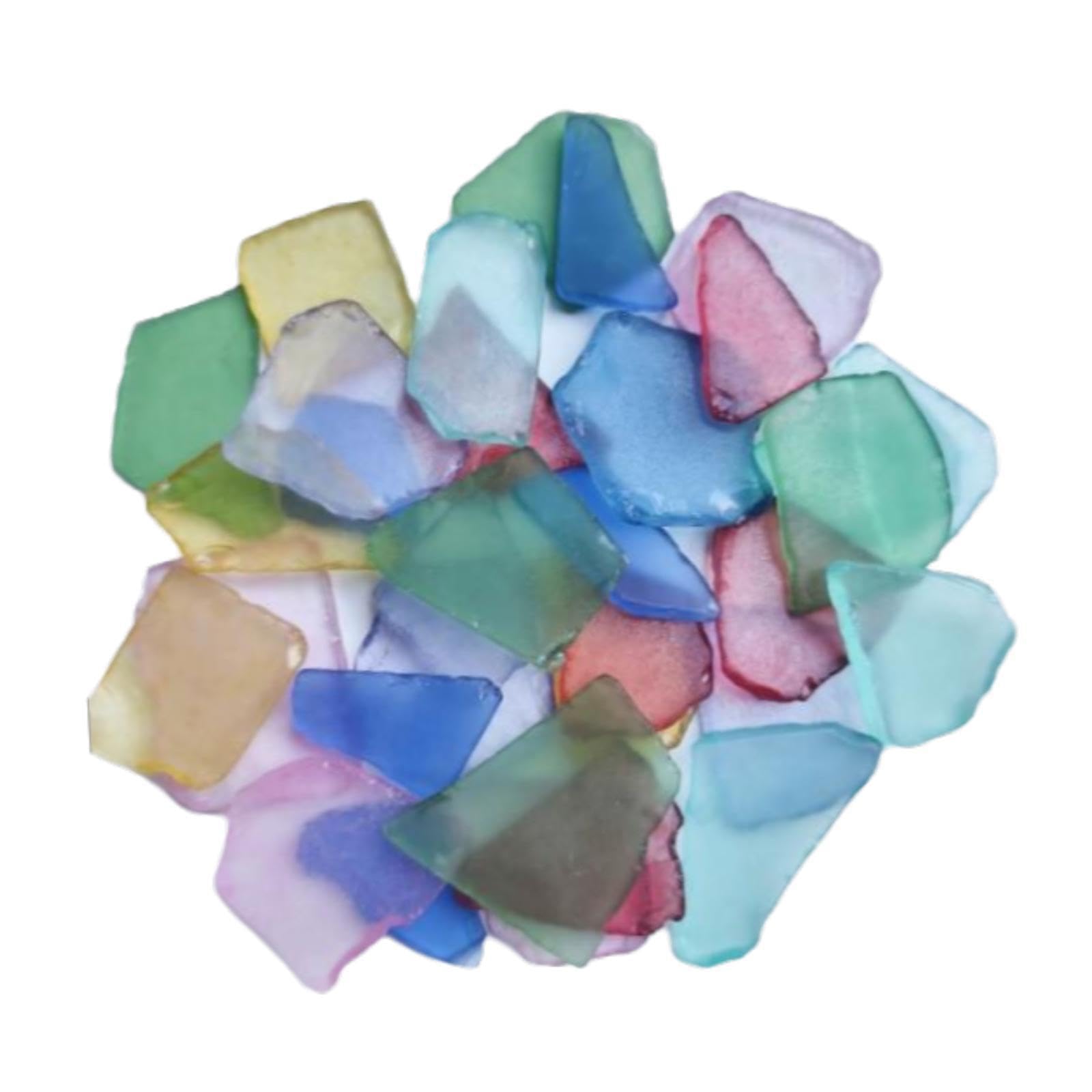 QIXCXAZ Brilliant Sea Glass For Crafts Beautiful 500g Frosted Vase Fillers Enchanting Weddings And Events Sea Glass Pendants Aquarium Ornaments Are Beautiful Gifts , 1cm to 3cm