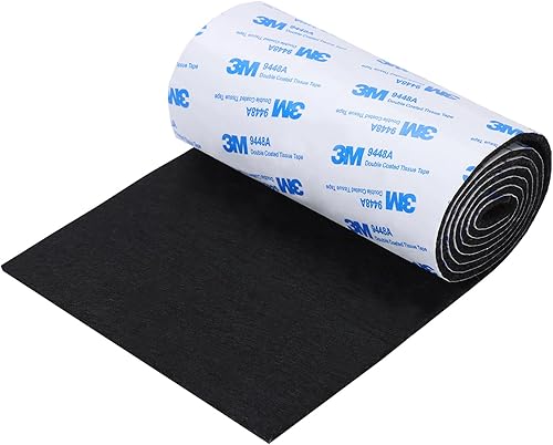 Almohadillas de fieltro para muebles, antideslizantes, autoadhesivas, cortables, color negro, cinta de fieltro resistente, rollo para proteger