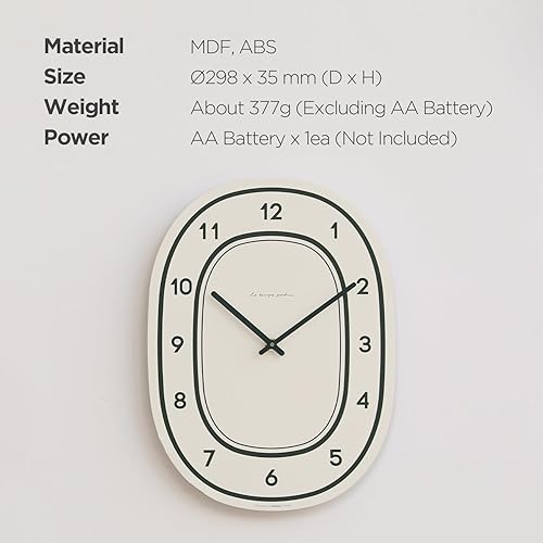Miniatura 8 de mooas Reloj de pared Forest Flatwood, de madera de 12 pulgadas, reloj de pared de madera sin tictac, movimiento de barrido, reloj decorativo a pilas