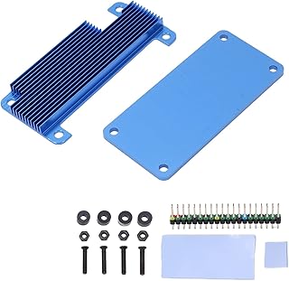 Protective Case for Raspberry Pi Passive Heat Dissipation Enclosure Casing Quick Cooling Accessory for Raspberry Pi Zero 2W Aluminium Alloy (Blue Shell Colourful Pin Header)