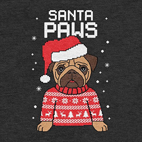 Green Turtle T-Shirts Santa Paws Poot - Mops schattige heren kersttrui sweatshirt - Image 3