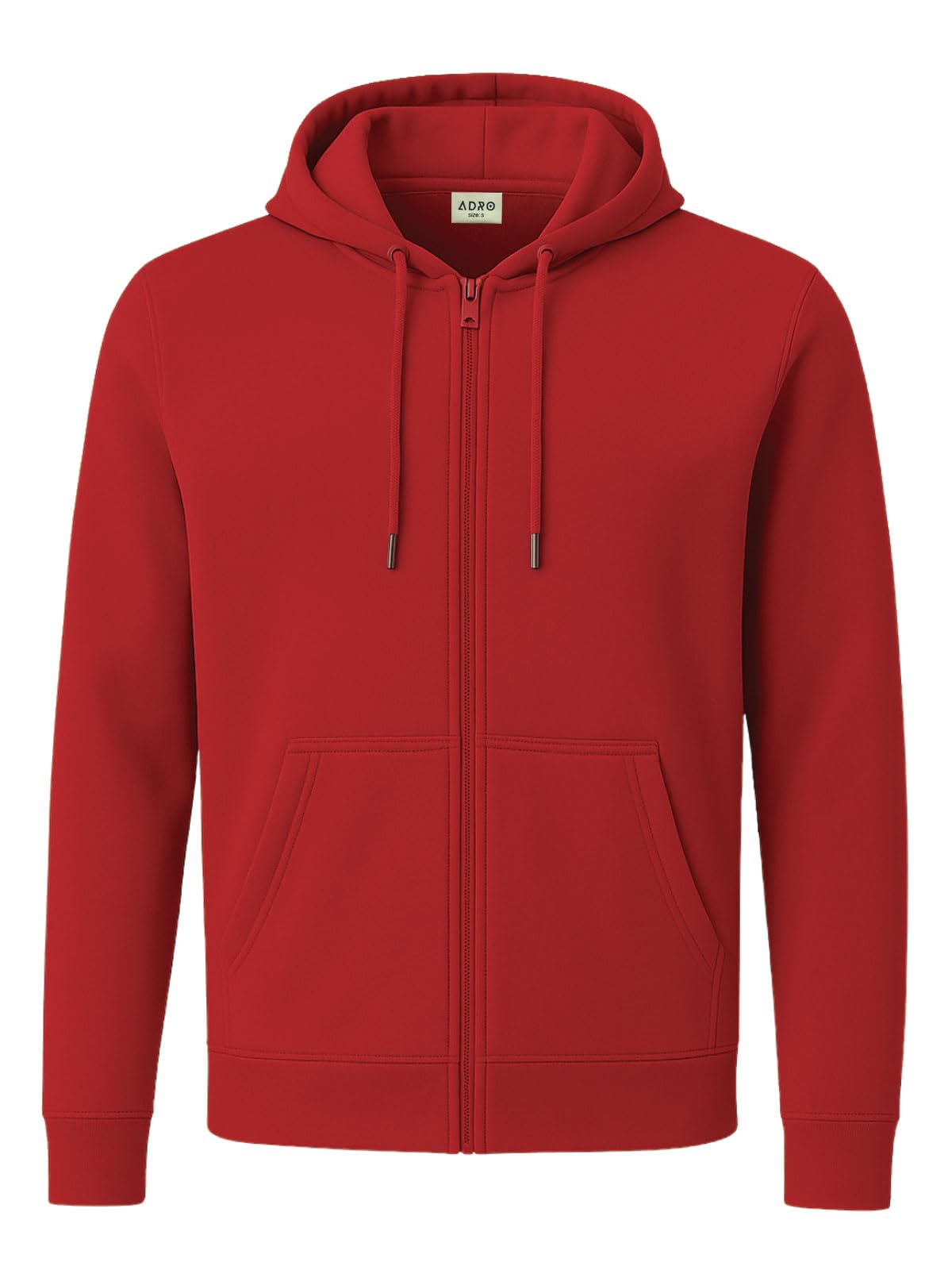 adro Mens Cotton Solid Zipper Hoodie Sweatshirts-picture-45
