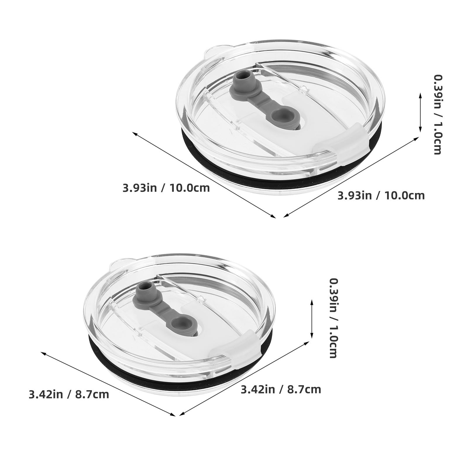 DOITOOL 10 Ersatzdeckel für Trinkgläser: 20 oz und 30 oz, transparente Abdeckungen, auslaufsicher und dicht – spritzwassergeschützter, mit Strohhalm versiegelter Ersatzdeckel