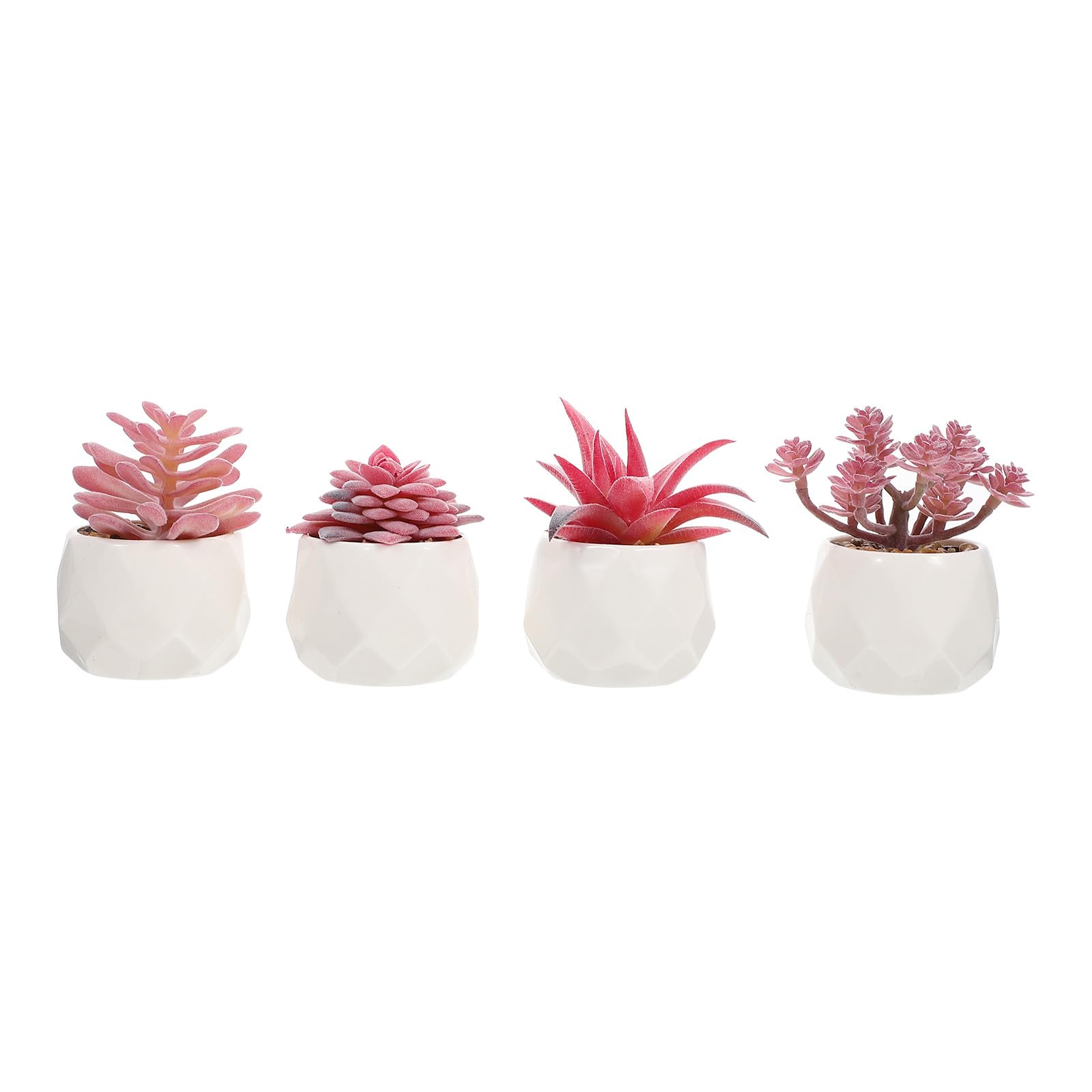 Housoutil Décorations de Plantes Succulentes Artificielles Bonsaï Lot de 4 Pièces Plantes en Pot Simulées Décor Intérieur Ornements de Bureau Décو Maison