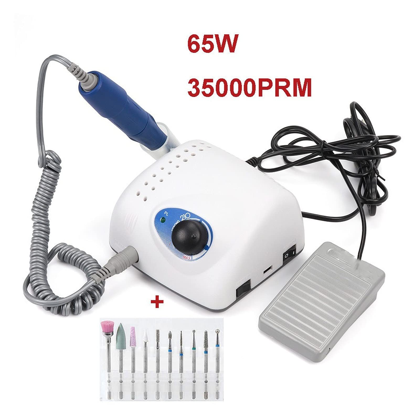 Wiertarka do paznokci 65 W elektryczna wiertarka do paznokci 35000 obr./min frezy do wiertarki do paznokci frezarka maszyna do manicure polski pilnik do paznokci narzędzie do zdobienia paznokci