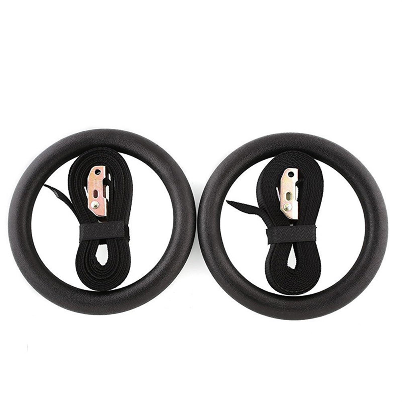 Anelli da Ginnastica Anelli da Ginnastica ABS 28 mm Palestra for trazioni for Allenamento della Forza del Corpo Regolabili Neri