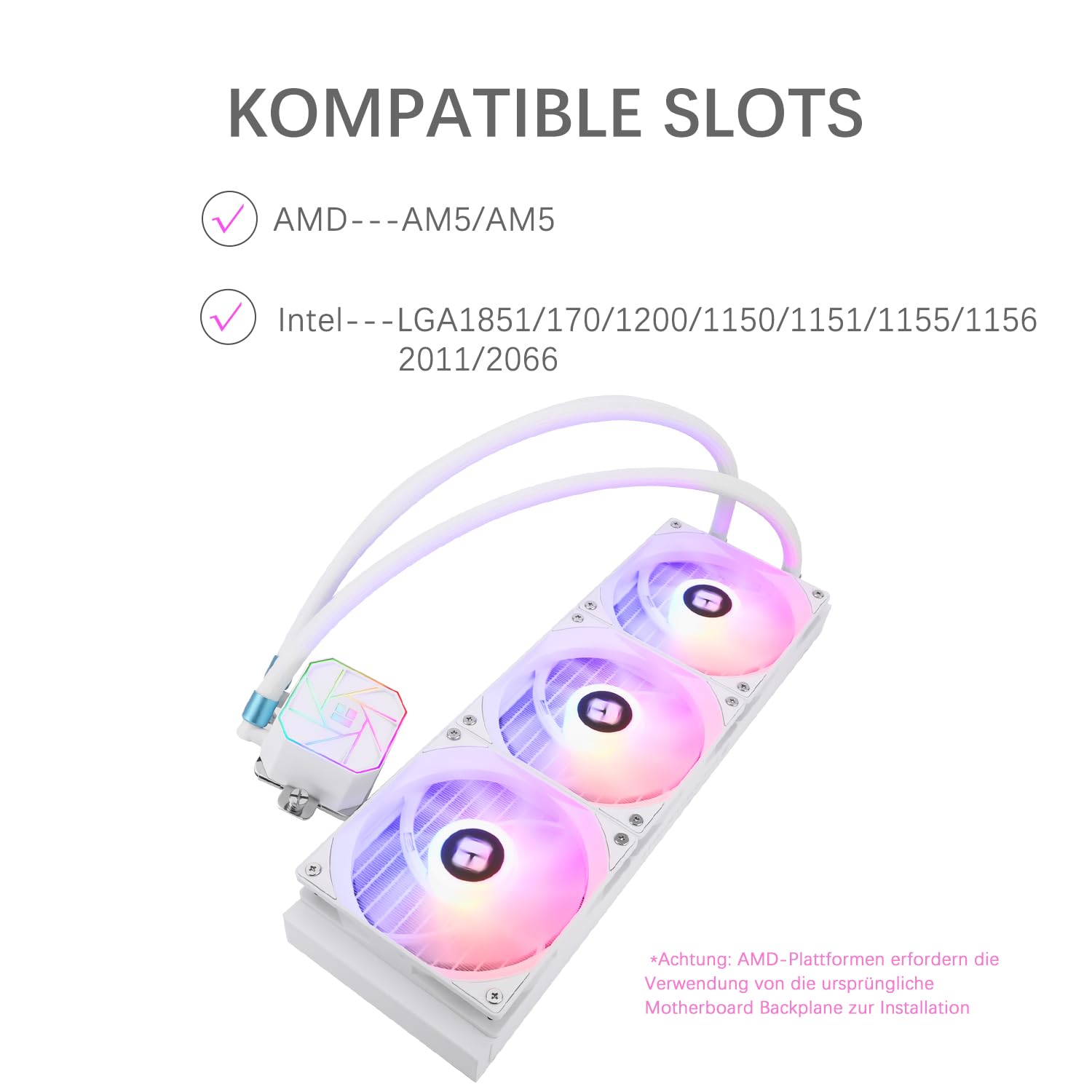 TR-Thermalright Aqua Elite 360 Blanco V3 Enfriamiento de CPU por Agua Completa Especificación AIO Refrigerador de PC, 3x120mm Ventilador ARGB, Instalación Sencilla, Compatible con AM5/AM4, LGA1851