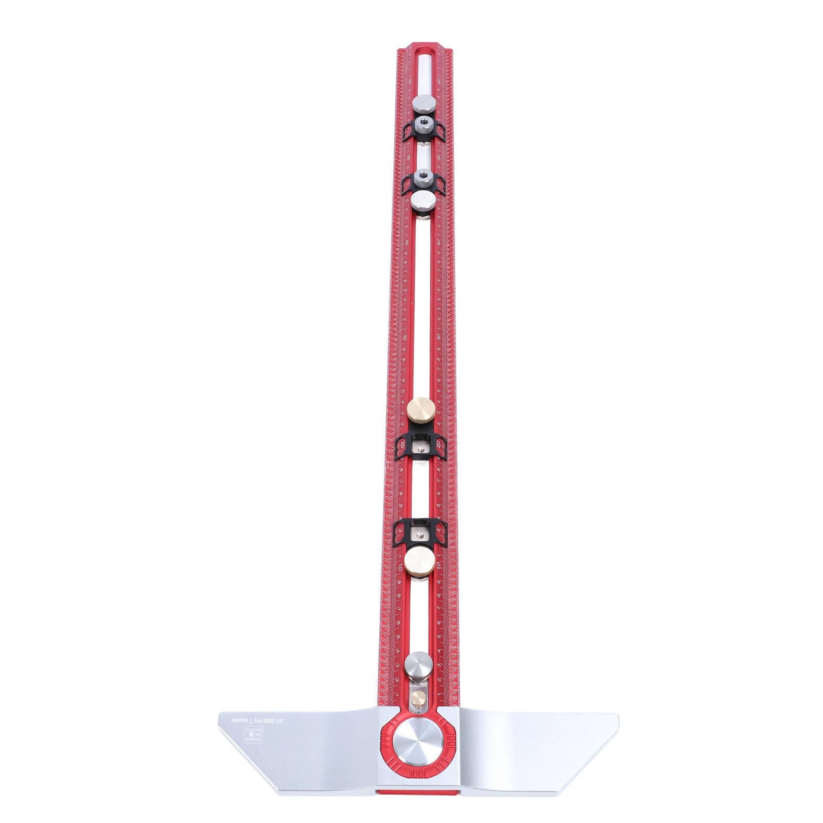 Regla Cuadrada en T, Regla en T de Aleación de Aluminio de 45 ° Graduada en T para Trabajar la Madera Regla en T para Taladrar Agujeros Ideal para Dibujo de Carpintería, Reglas
