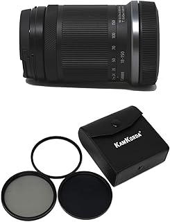 KamKorda Lens Filter Kit 55mm + RF-S 18-150mm F/3.5-6.3 IS STM Camera Lens, RF-S-Mount Lens/APS-C Format, STM Stepping AF Motor, Customizable Control Ring, Optical Image Stabilizer + 2 Year Warranty