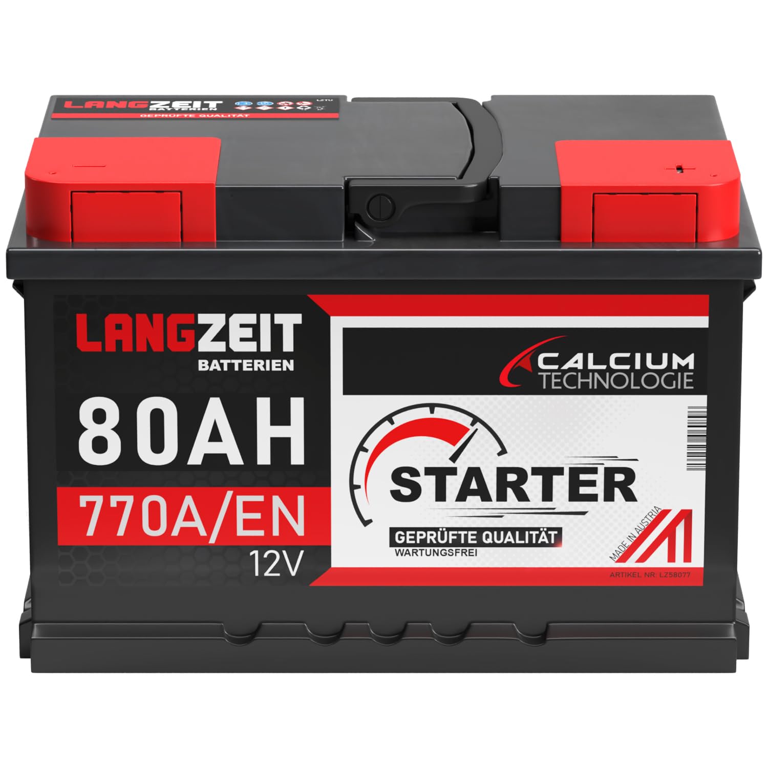 LANGZEIT batteria auto 80Ah 12V avviamento sostituito 74Ah 75Ah 77Ah