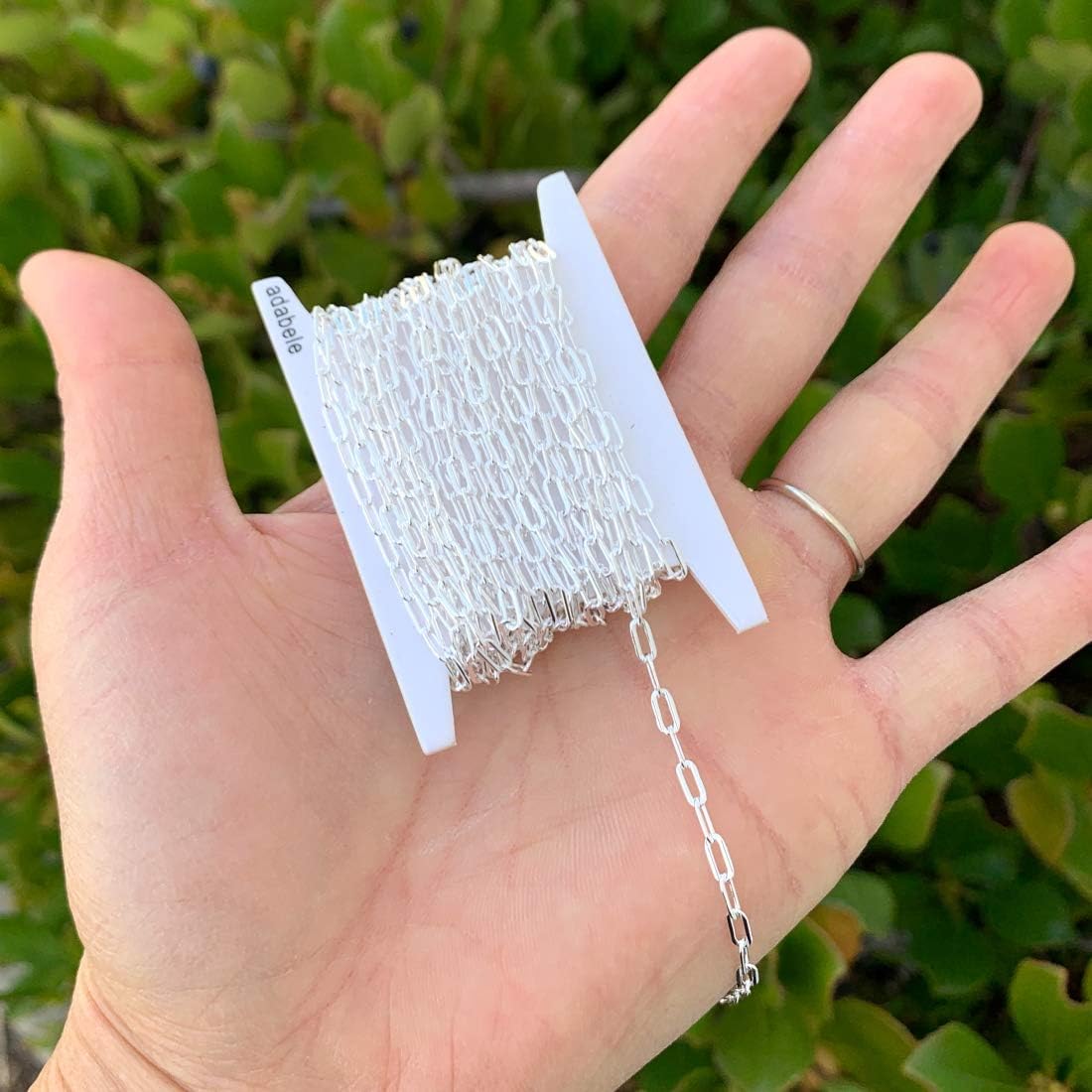 Adabele 5 Feet Authentic 925 Sterling Silver Unfinished 2.5mm (0.1 Inch) Paperclip Cable Chain Link Strong Bulk Hypoallergenic Nickel Free for DIY Craft Jewelry Making SSK-D1 - Image 5