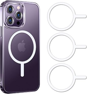 COJOC Magnetic Ring Sticker for MagSafe, Universal Conversion Kit Compatible with MagSafe Ring, for iPhone 16/15/14/13 Pro Max Mini, Galaxy S24/S23, Magnetic Wireless Charging Accessories, White