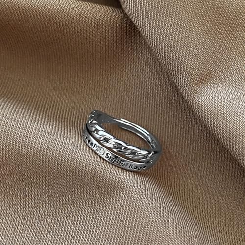 U7 Anello Uomo Ragazzo a Modello Catena Cubano in Acciaio Inossidabile