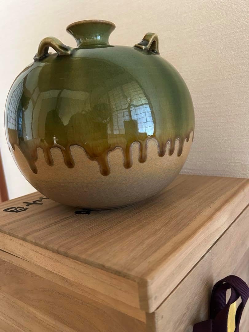 一輪差し越前焼隆一造燻陶花瓶 陶芸家イカンソク / 一輪挿し