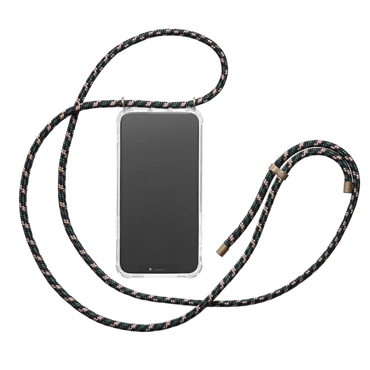 KNOK Collana per cellulare compatibile con iPhone 8 / iPhone 7 / iPhone SE (2020) – Custodia in silicone con cinturino – Custodia per smartphone da appendere – Custodia trasparente con cordino