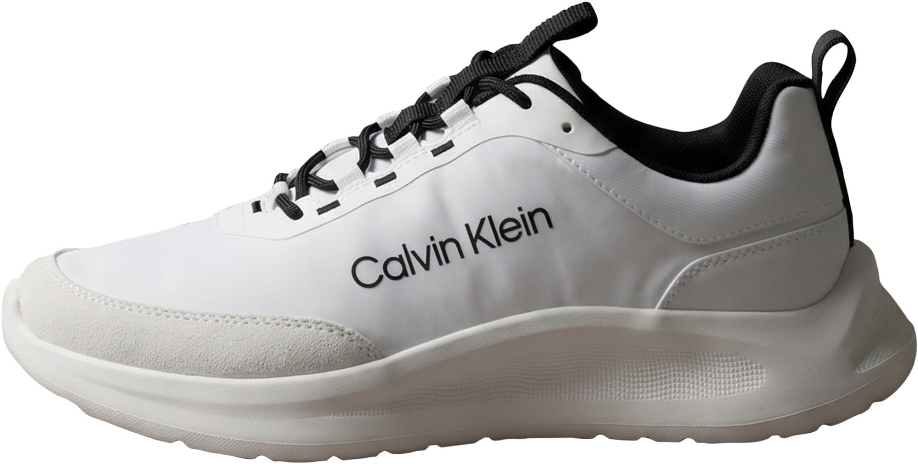 Calvin Klein Men's Light Eva Runn Ess Laceup Ny-Su HM0HM02342 Low Top, White (Bright White/Black), 7