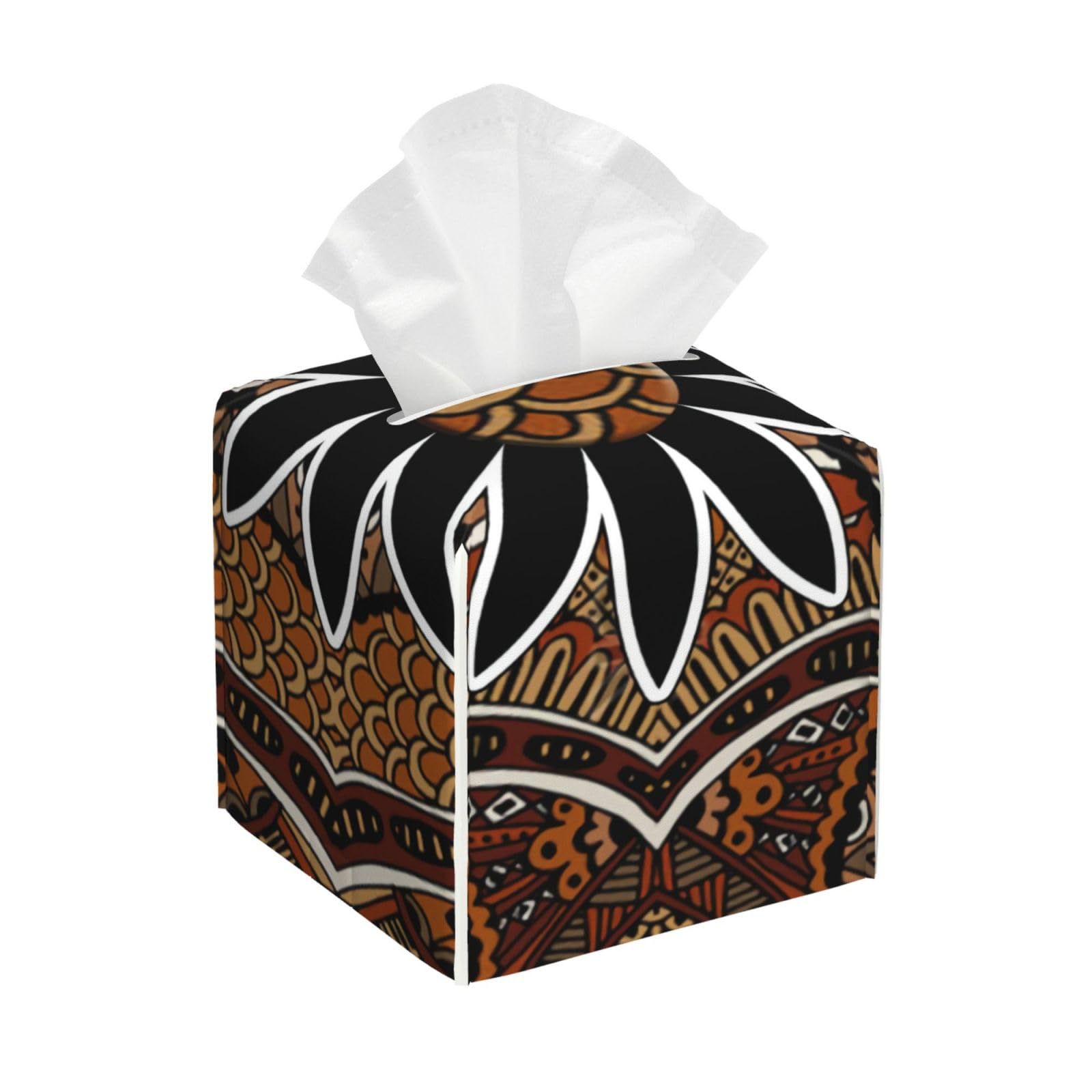 African Motif Print Tissue Box Cover, Fashionable Decorative Storage Box, Suitable for Most Places