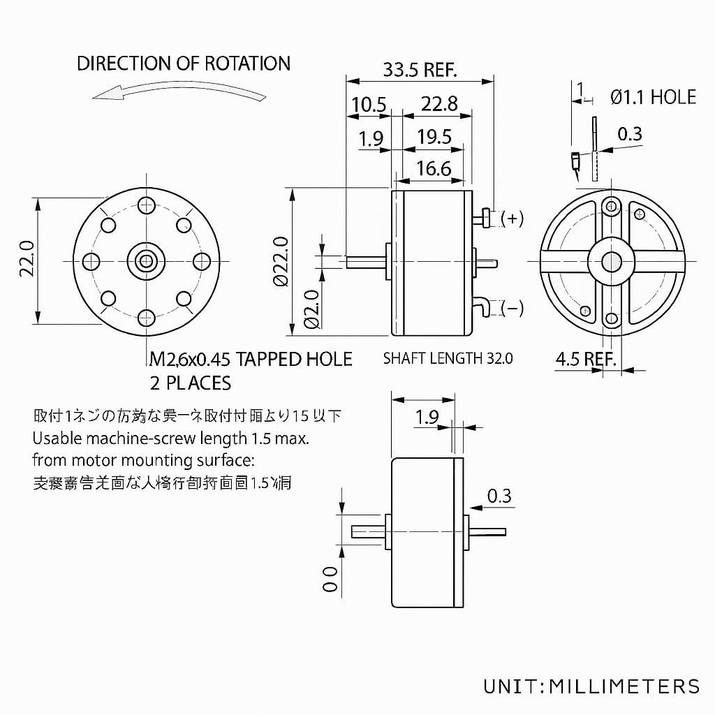 2 x Mini Motore DC 6V-12V 3000RPM, Cilindrico, con Bobina di Rame e Base di Montaggio, per Progetti Elettronici