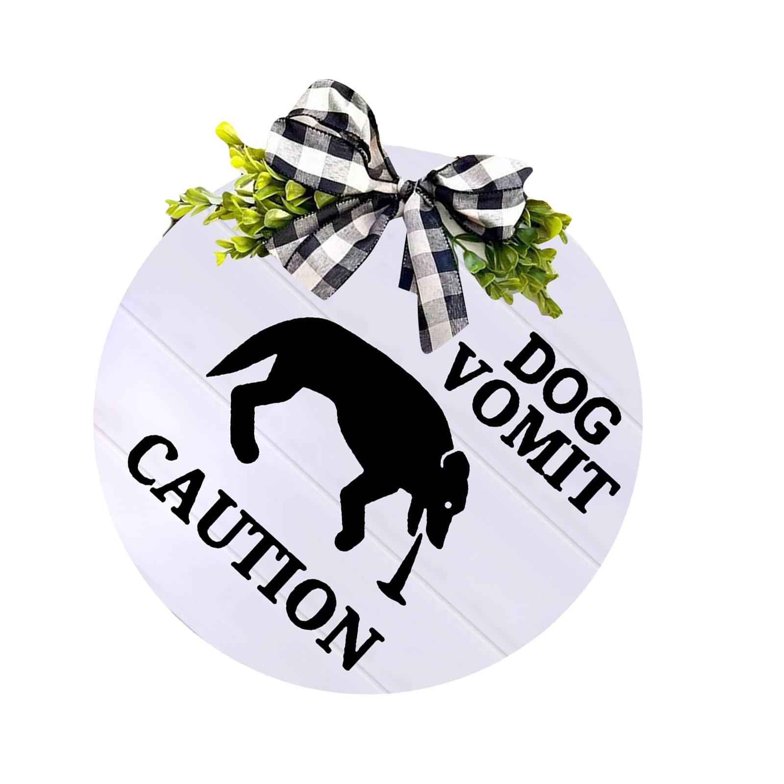 Wood Dog Vomit Cautions Sign Vomit for Home and Pet Store Decoration Humorous