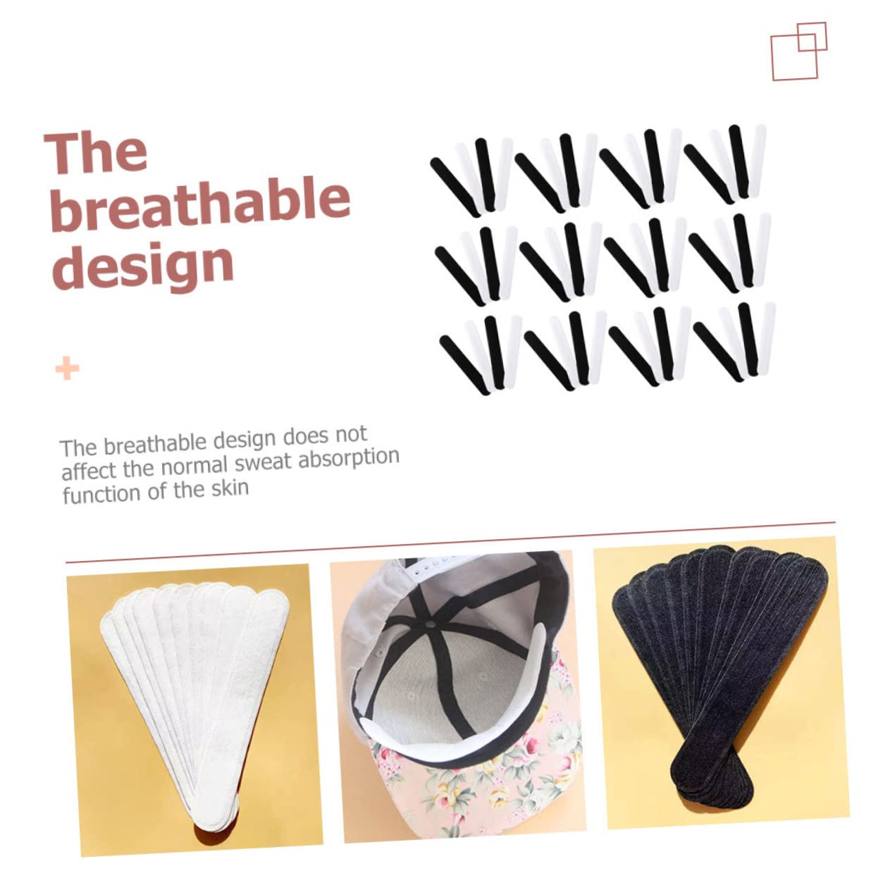 Angoily 120 Pièces Autocollant de Sueur de Bord de Chapeau Auto-adhésif, Autocollant Chapeau Bandes de Sueur Protecteur de Sueur Collant Coussin Absorbant Portable Encolure Doublure