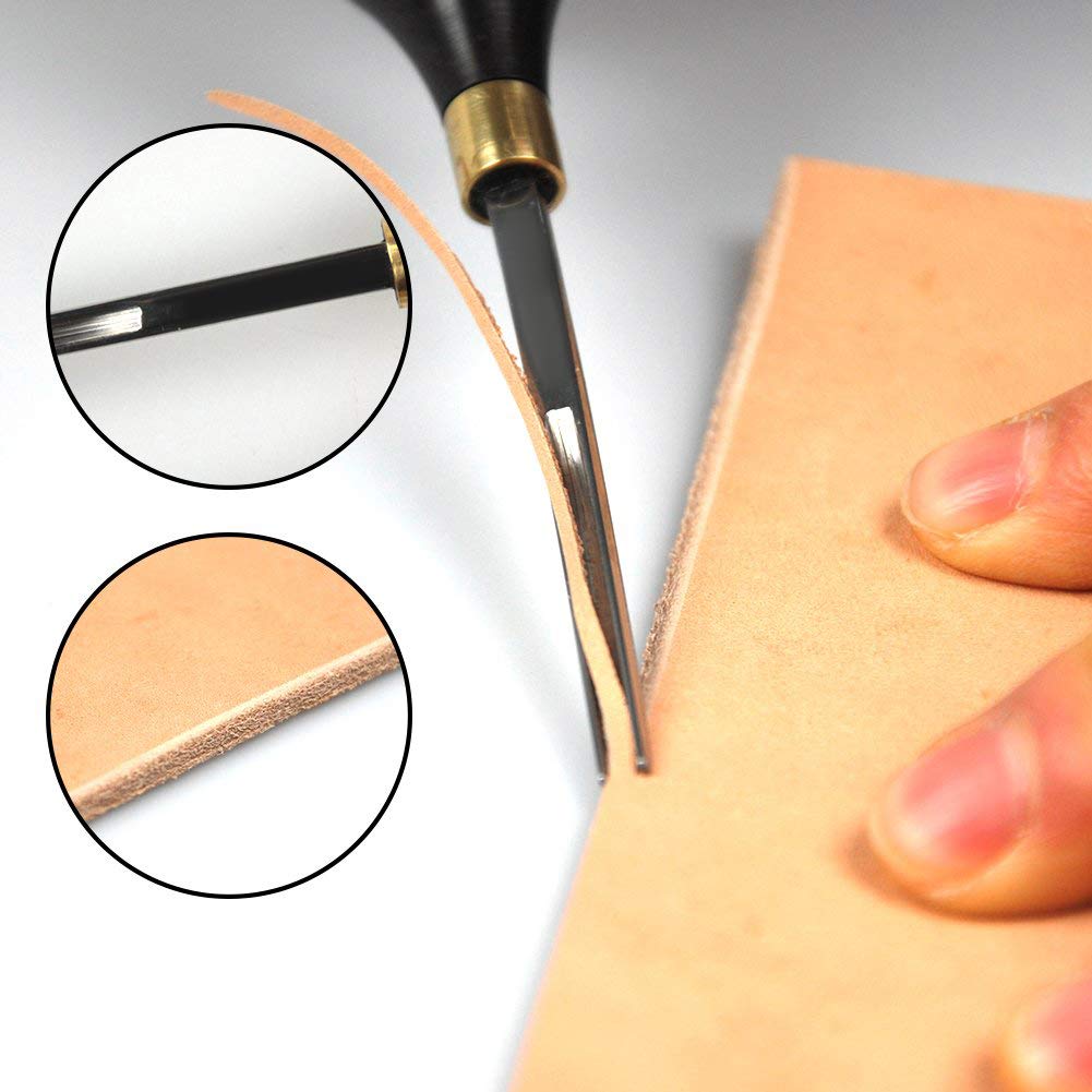 Smussatore Per Bordi In Pelle | Strumento Professionale Con Lama Acciaio E Manico In Ebano | Per Creare Linee Pulite - Foto 6