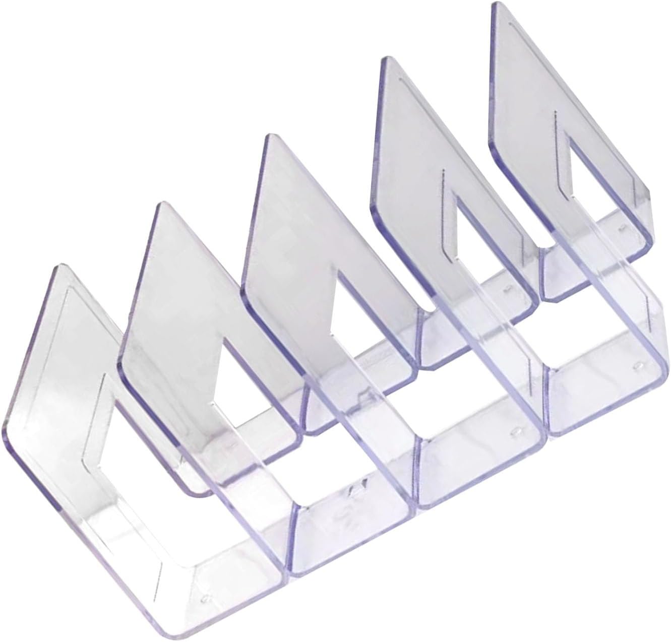Clear Plastic Purse Handbag Organizer - Household Transparent Bag Storage Rack Bed Room PC Mini Purse Shelf (4 Section)