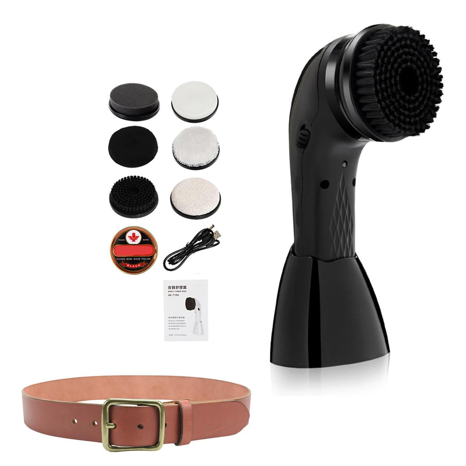 Kit lucidascarpe elettrico multifunzionale, con spazzole elettriche | automatiche a ricarica automatica, lucidatrice con interfaccia USB per borse in pelle, seggiolini auto, scarpe e altri