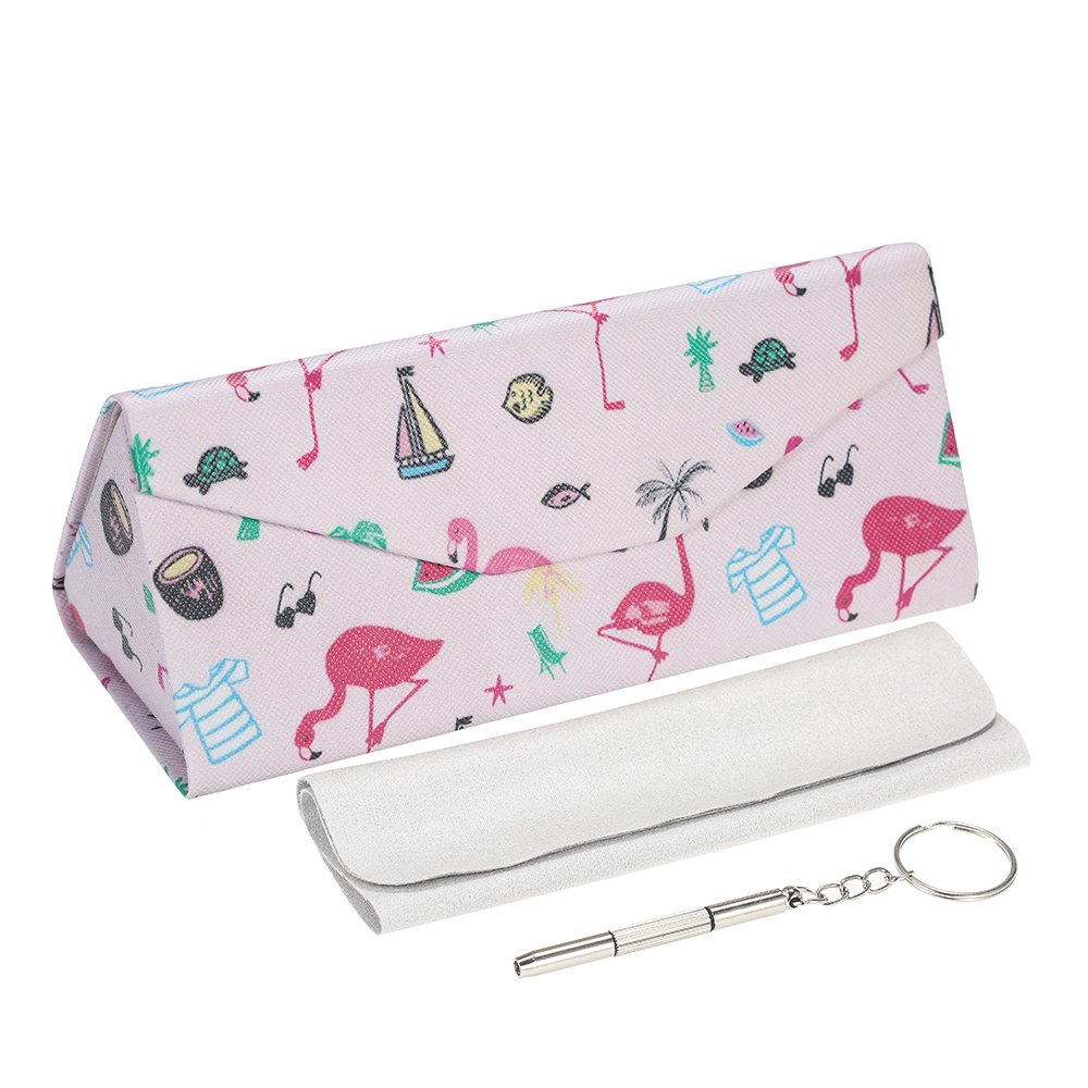 MITIME Lovely Foldable Glasses Case Magnet Closure -Multi color glasses case myopic glasses box+clean cloth+tools
