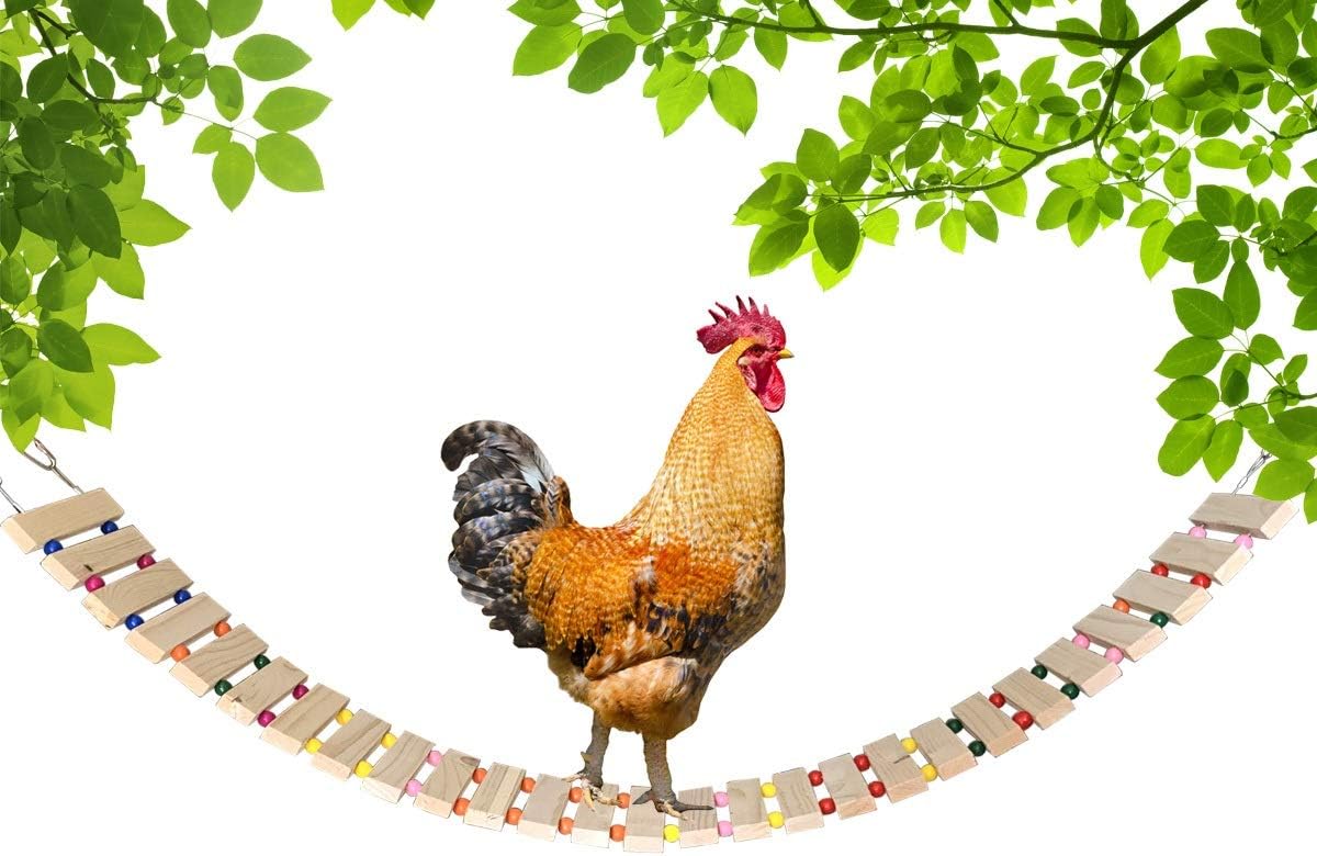 Chicken Coop Toy Chicken Toys for Hens Natural Wood Chicken Ladder Chicken Swing Chicken Perch for Birds Poultry Rooster Chicks L