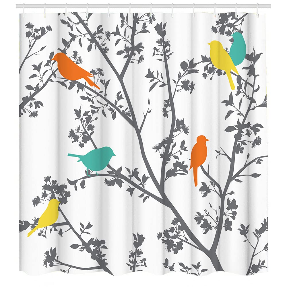 AEMYSKA Duschvorhang Set - Aquarell Eule Design Mit Badematte Und WC Bezug