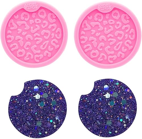 Miniatura 4 de 2 moldes de silicona redondos de bricolaje para moldes de fundición de resina epoxi, molde de posavasos de resina de diámetro 2.8 in2.76 pulgadas,