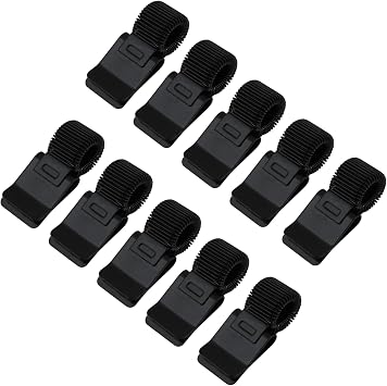 Black Pen Clipboard Holder Adjustable Spring Loop Pencil Clip 10PCS