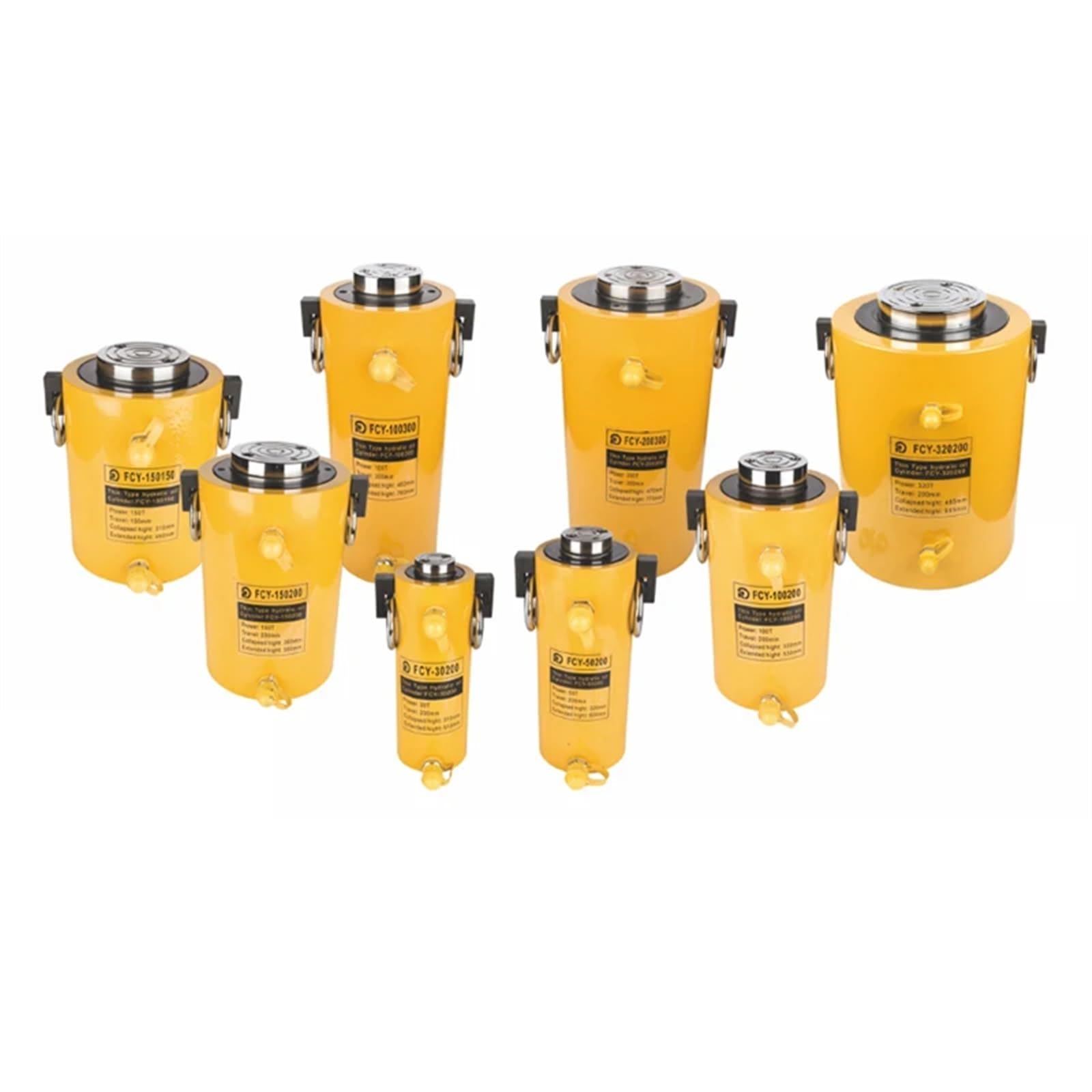 YMUGUEGH 1pcs FCY-30200 Double-circuit Hydraulic Jack Hydraulic Cylinder Output of 30T, Piston Stroke of 200mm