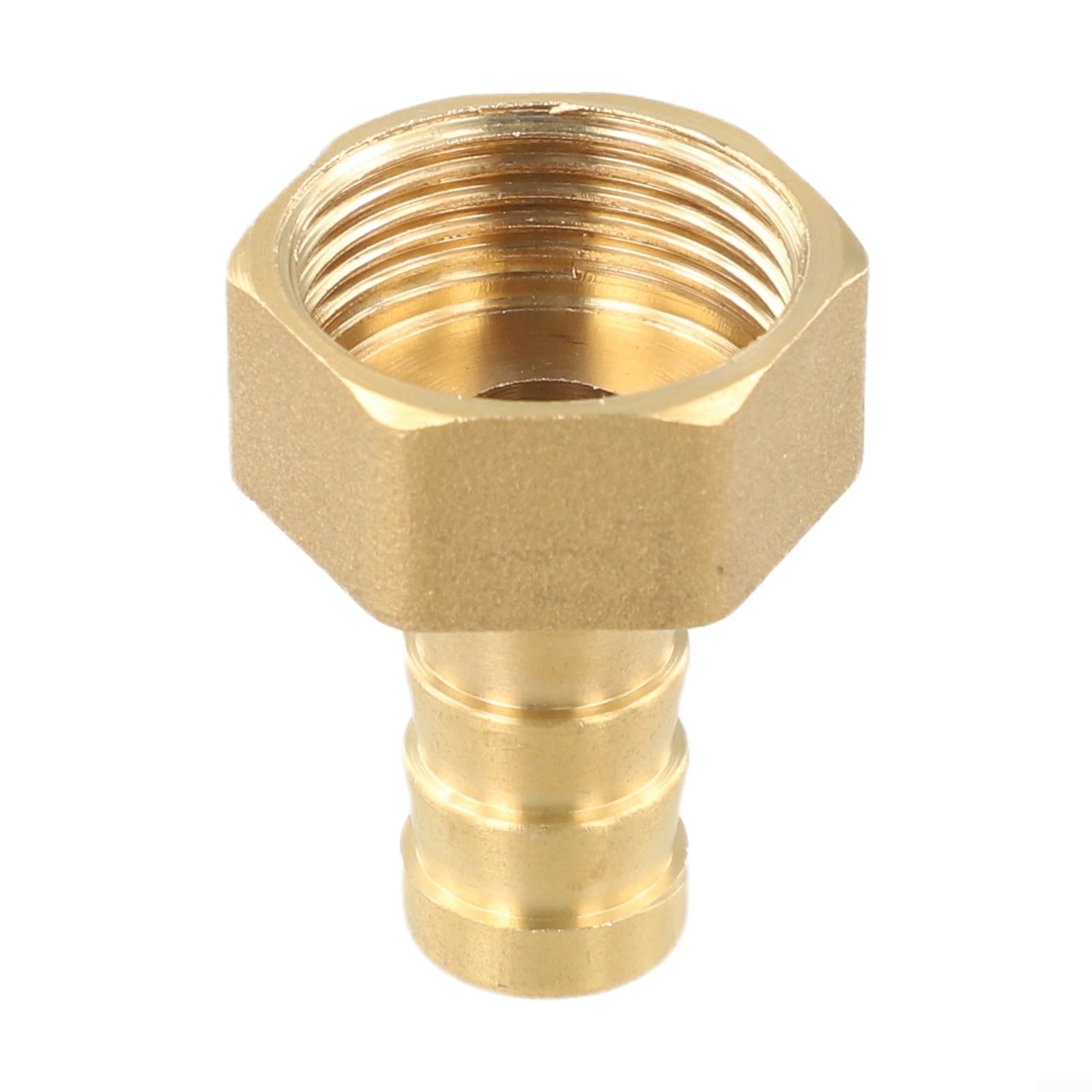 Startbuymore Garden Female Hose Connector To 3/4in Pipe, Faucet Brass Barb Hose Fitting With Female Thread For Connecting Hose for Fuel Air Gas Water Oil Line Installations(14mm)