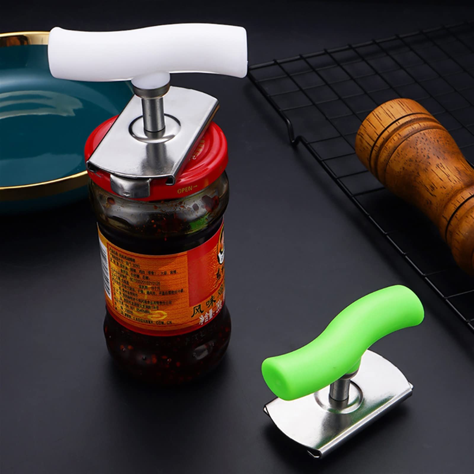 Ymiko Multifunctionele RVS Jar Opener, Handmatige Ymiko Multifunctionele RVS Jar Opener, Handmatige