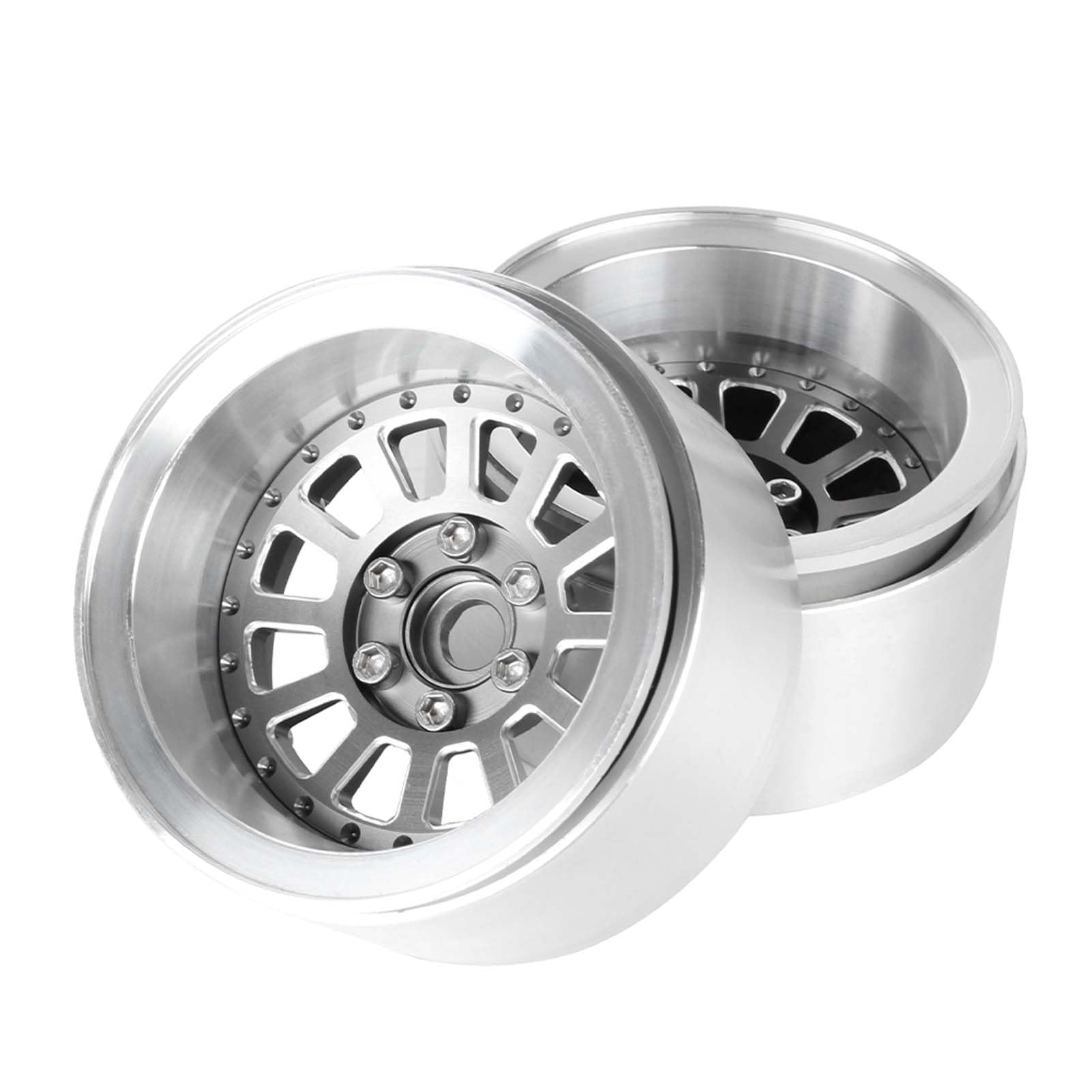 KEEDA Aluminum Alloy 2.2 Beadlock Wheel -10mm Offset 12-Spoke Rims for SCX10 RR10 TRX4 VS4-10 Gen8 1/10 RC Crawler Car Upgrade Parts (Gray) - Image 3