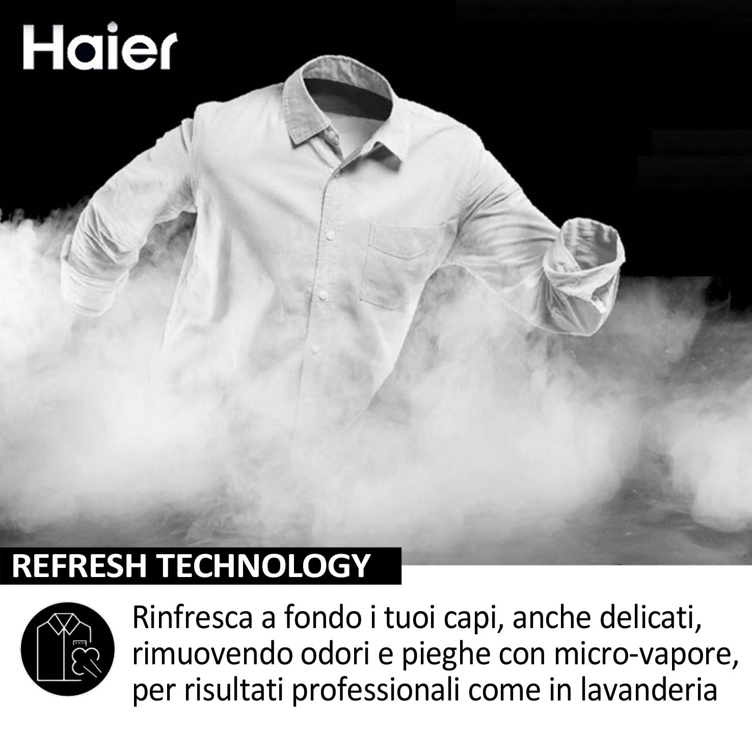 Haier Serie I-Pro 3, Lavatrice SLIM 7 Kg a Carica Frontale, 1400 Giri, Programma vapore Refresh, Trattamento Antibatterico, Libera Installazione, 60 * 48 * 85 cm, Classe A -10% - HW70-BP14929-S