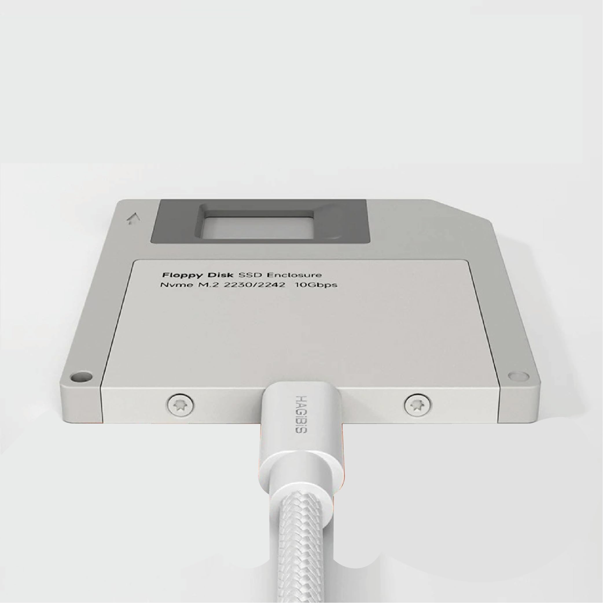 Obudowa SSD NVMe USB-C 10 Gb/s, format dyskietek retro, kompatybilna z M.2 2230/2242, aluminium, Ultra-Fin 6.1mm