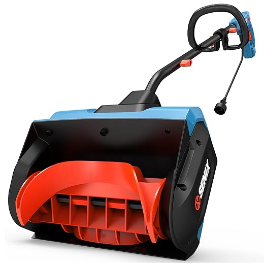 SENIX 12 Amp Electric Snow Shovel | 13-Inch Corded Snow Thrower with 8-Inch Clearing Depth | 480 lbs/Min Removal, 26ft Max Throw Distance for Driveway, Sidewalk, Steps & Patio (STE12-L)