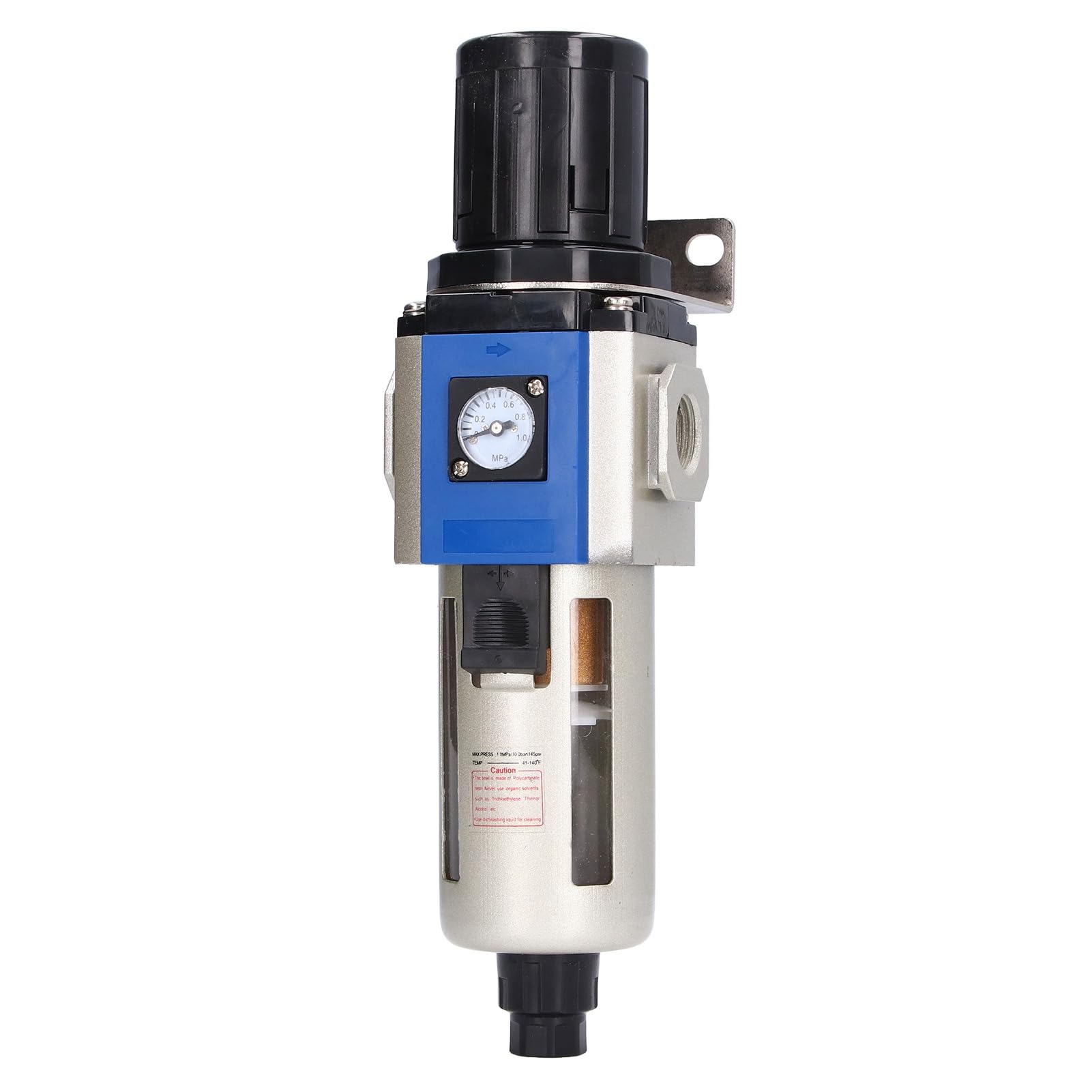 Respicefinem Compressed Air Filter Regulator Aluminum Alloy Air Compressors Pressure Regulating Filters Ideal For Air Compression Systems With Saving Space Preventing Interference (GFR400-15)