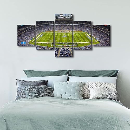Vista 538 de Cuadros de estadios deportivos de fútbol americano de Minnesota, cuadros de vikingos, 5 paneles, lienzo para pared, arte de pared del estadio