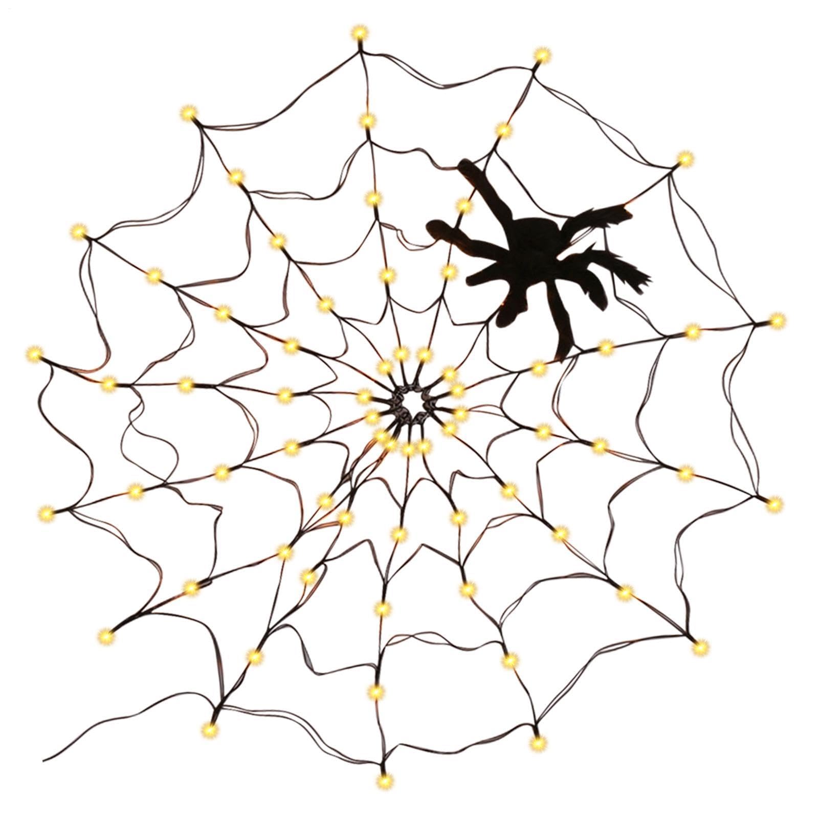 Luces decorativas para Halloween: telaraña LED impermeable a pilas para ambientar tu terraza 8